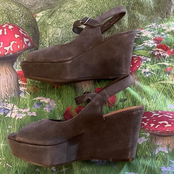 TRASK Tessa Platform Wedge Sandal, Grey, Size 9.5, NIB - Picture 14 of 15